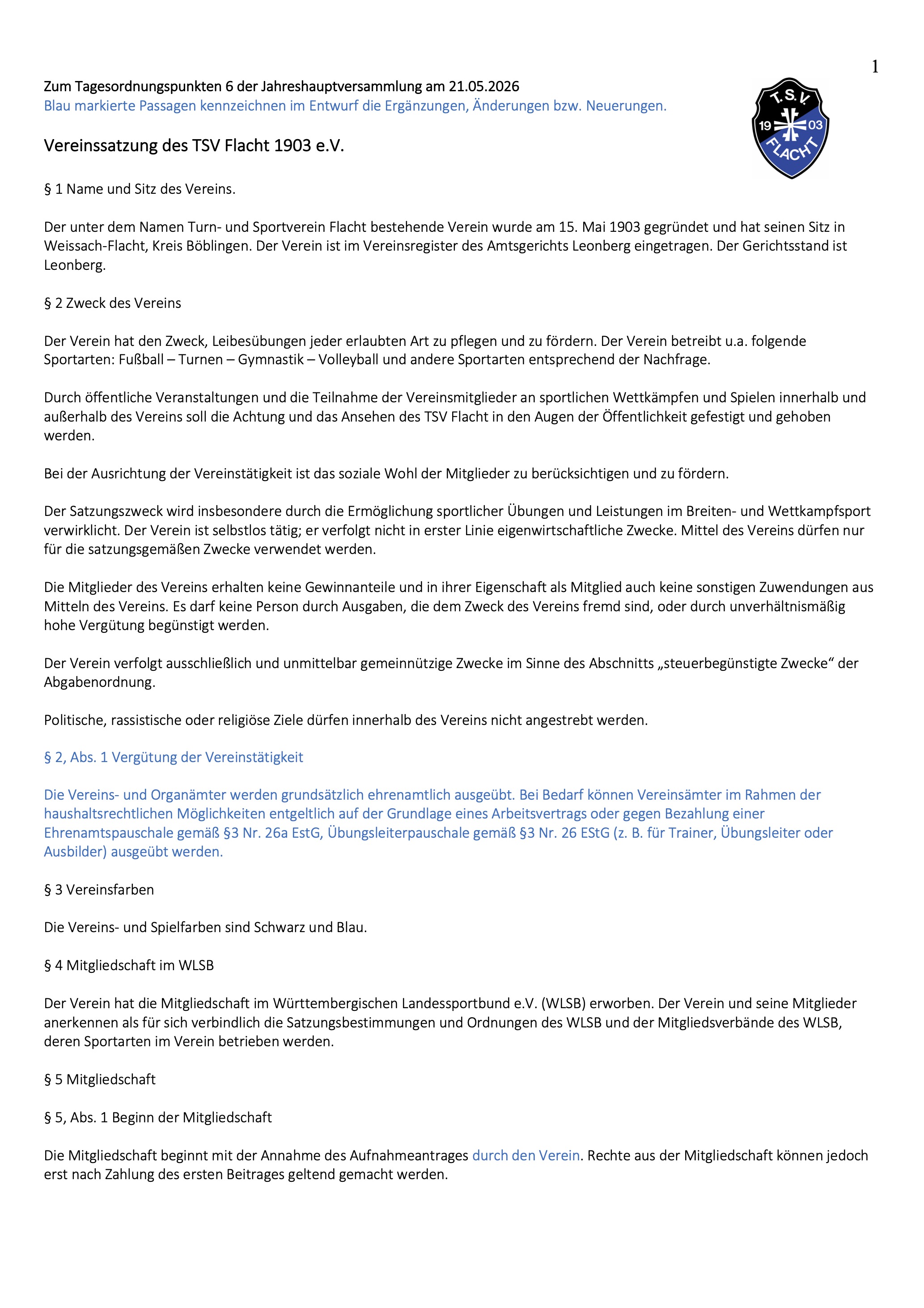 Einladung zur ordentlichen Jahreshauptversammlung 2026