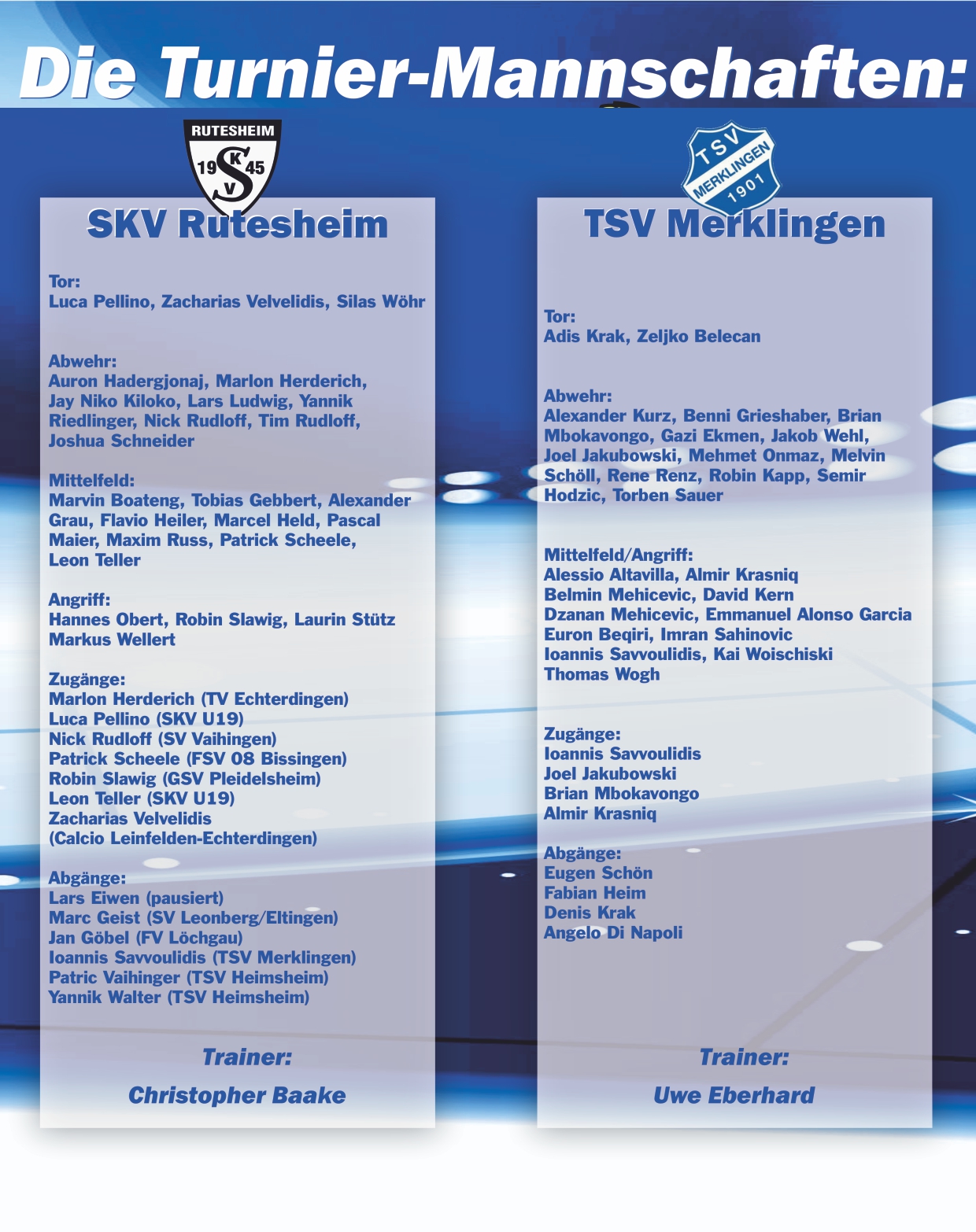 Morgen ist es endlich soweit! Das 10. Eugen Essig-Gedächtnis-Turnier 2026, präsentiert von Stuttgarter Hofbräu, startet auf dem Sportgelände des TSV Flacht! 