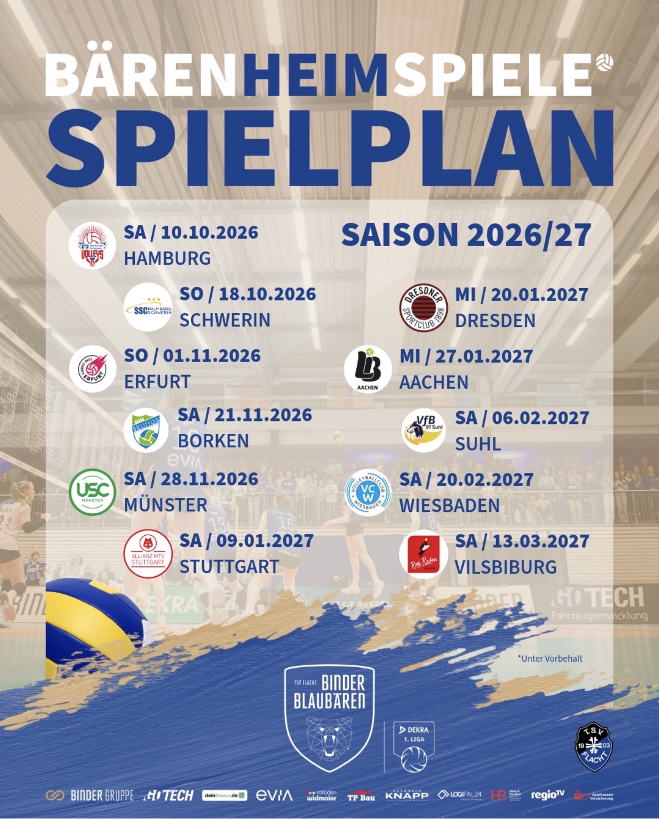 Dauerkarten für die Saison 2026/2027