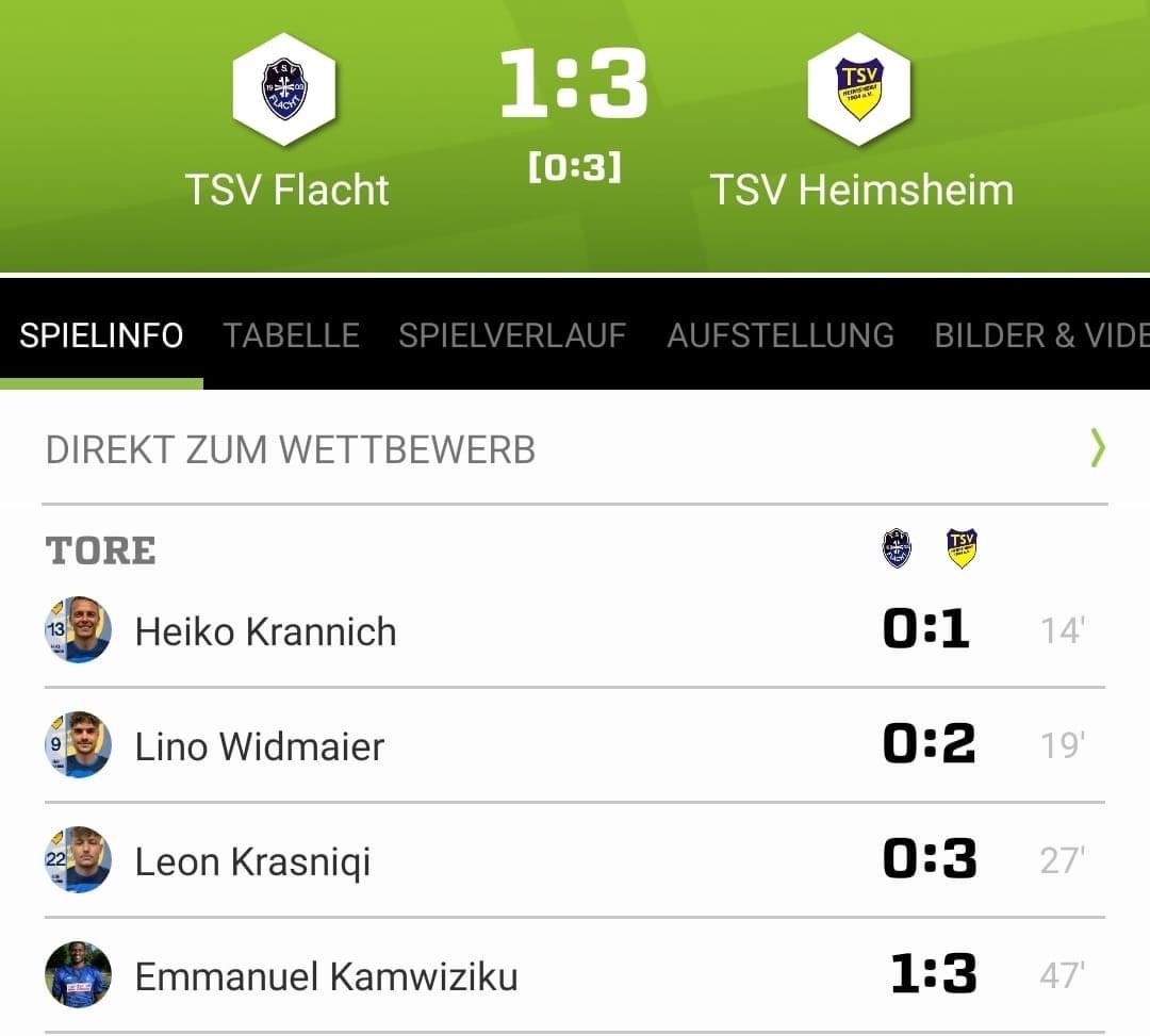 TSV Flacht - TSV Heimsheim 1:3 (0:3)