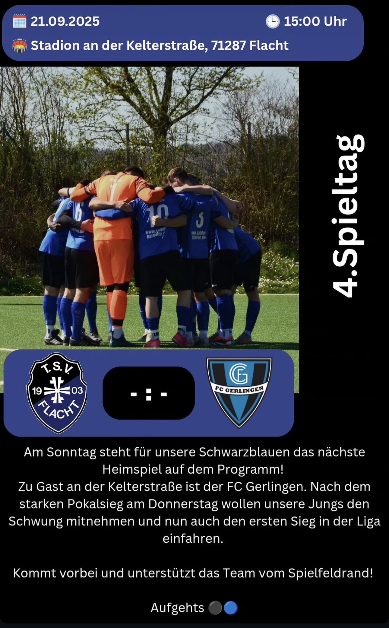 Heimspiel an der Kelterstraße - 4. Spieltag