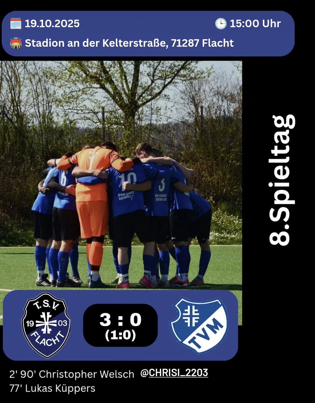 Rückblick von unserem Pressewart Wopfi: TSV Flacht – TV Möglingen 3:0 (1:0)