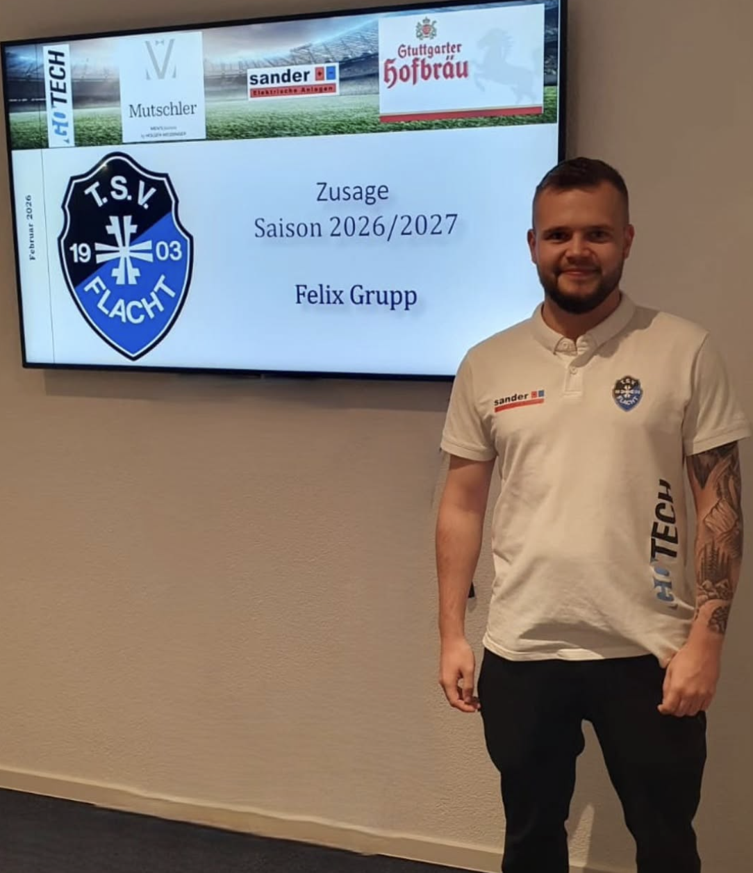 Kaderneuigkeiten für die Saison 2026/2027: Auch Felix Grupp bleibt der Kelterstraße in Flacht treu!