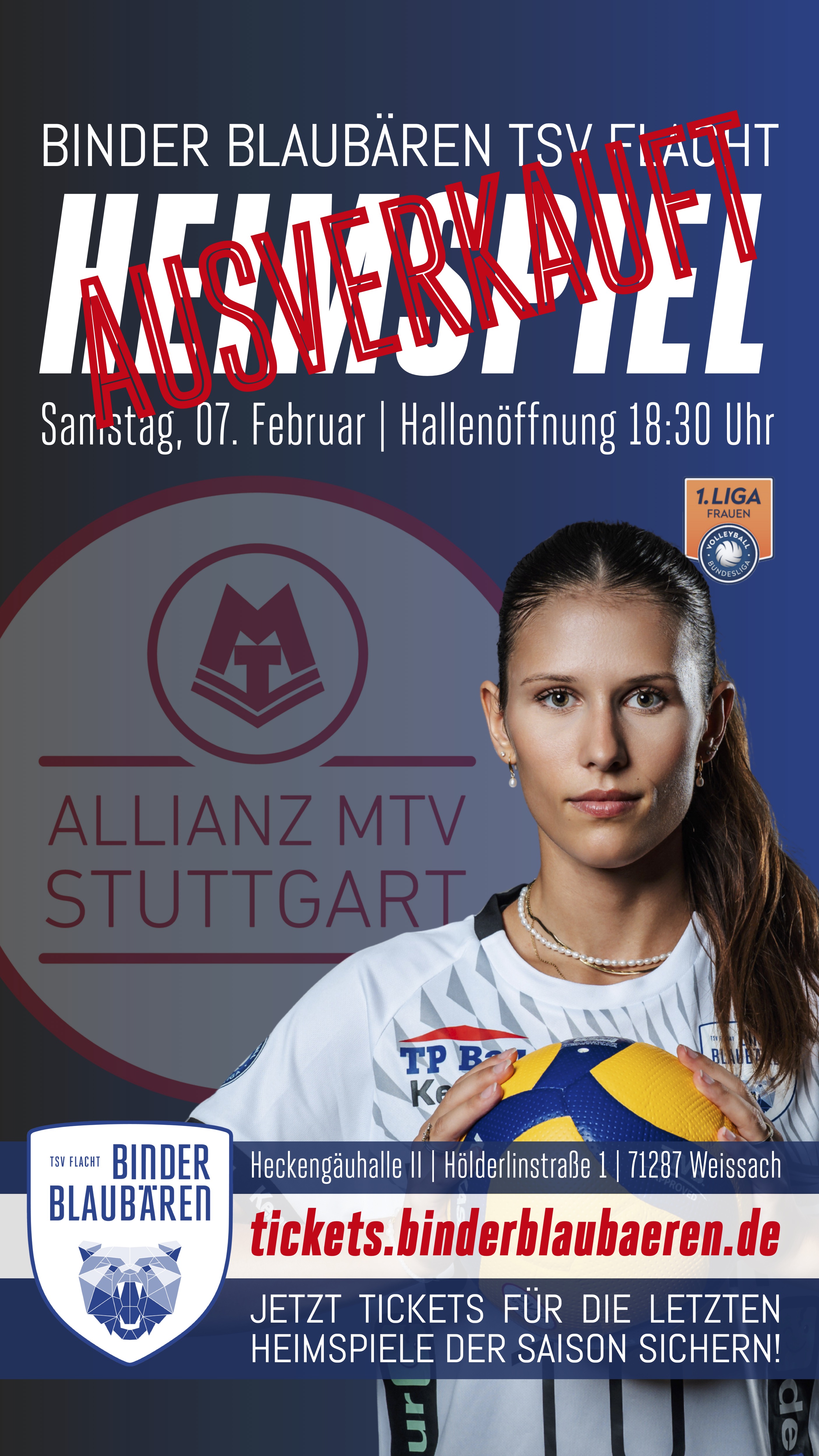 Binder Blaubären TSV Flacht - Allianz MTV Stuttgart