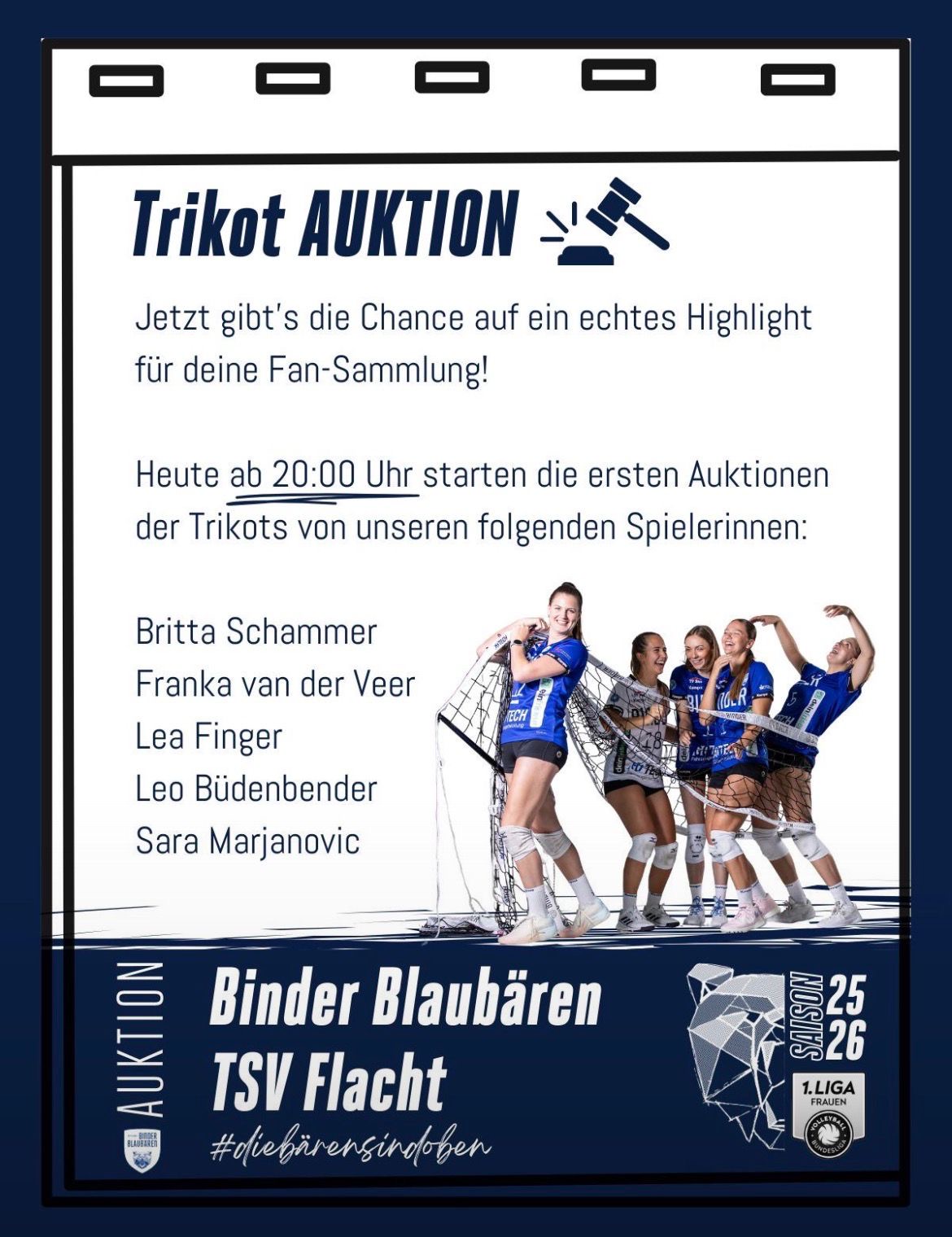 TRIKOT-AUKTION der Binder Blaubären TSV Flacht